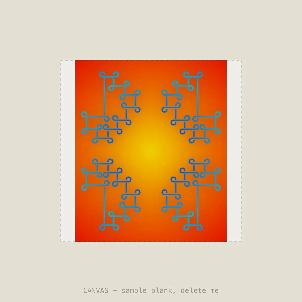 Sungrid Blue II — Stretched canvas, 16×16in