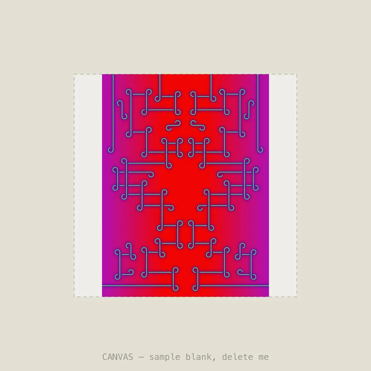 Red Beamer IX — Stretched canvas, 16×16in