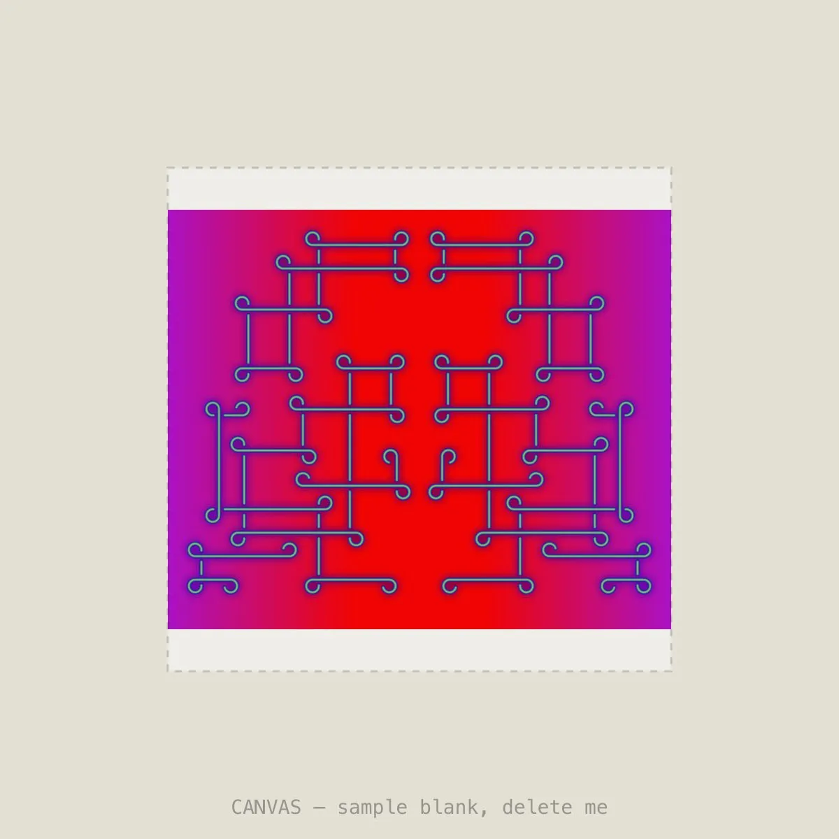 Red Beamer II — Stretched canvas, 16×16in